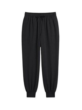 NWOT Black Drawstring Elastic Waistband Jogger Lounge Pants Athleisure | Medium